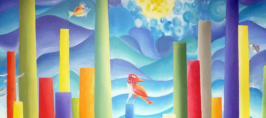 Fresque aux poiseaux